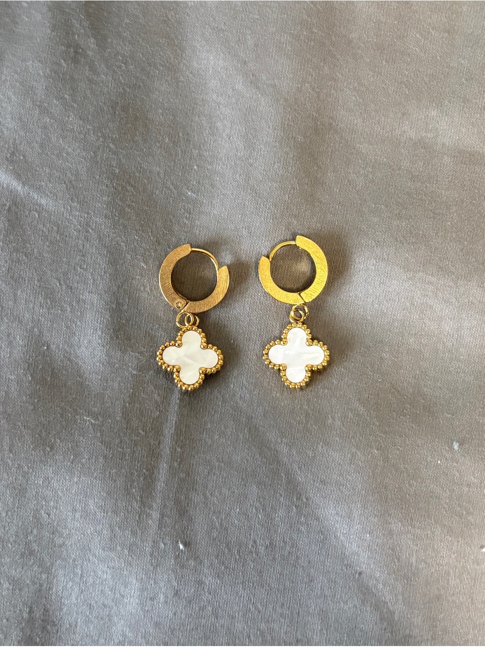 Beautiful White Clover Earrings